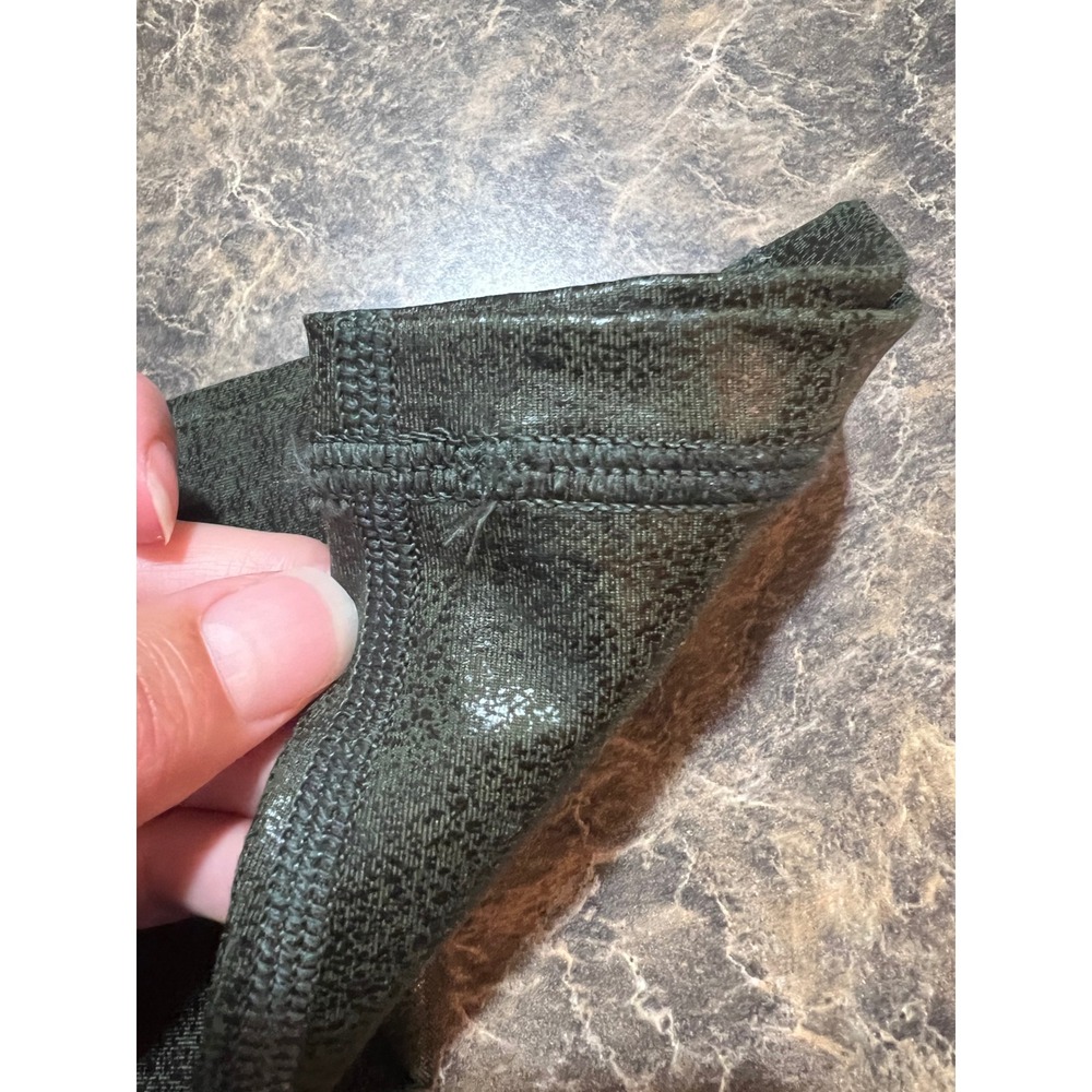 OFFLINE by Aerie Green Crackle Metallic Faux Leather Leggings XS NEW edgy snake - Picture 7 of 7